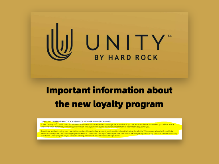 Read more about the article UNITY by Hard Rock – Important information