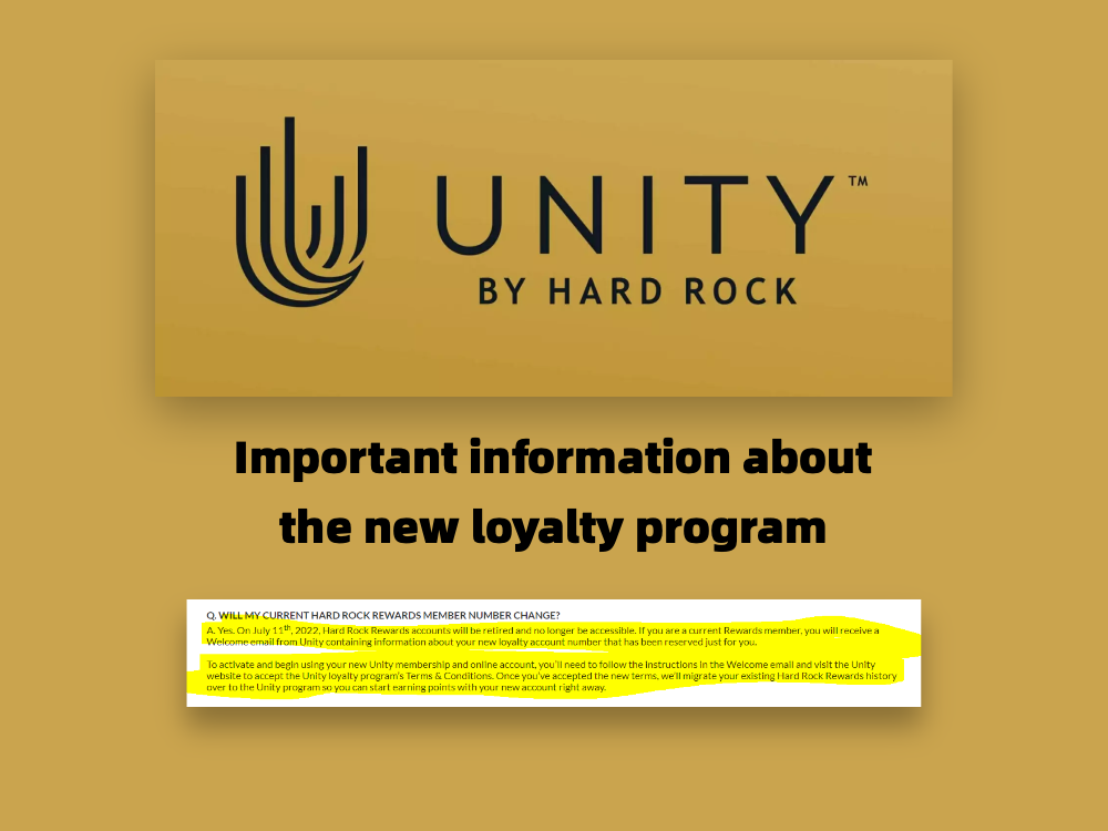 UNITY By Hard Rock Important Information For Fans UNITY By Hard Rock Important Information For Fans