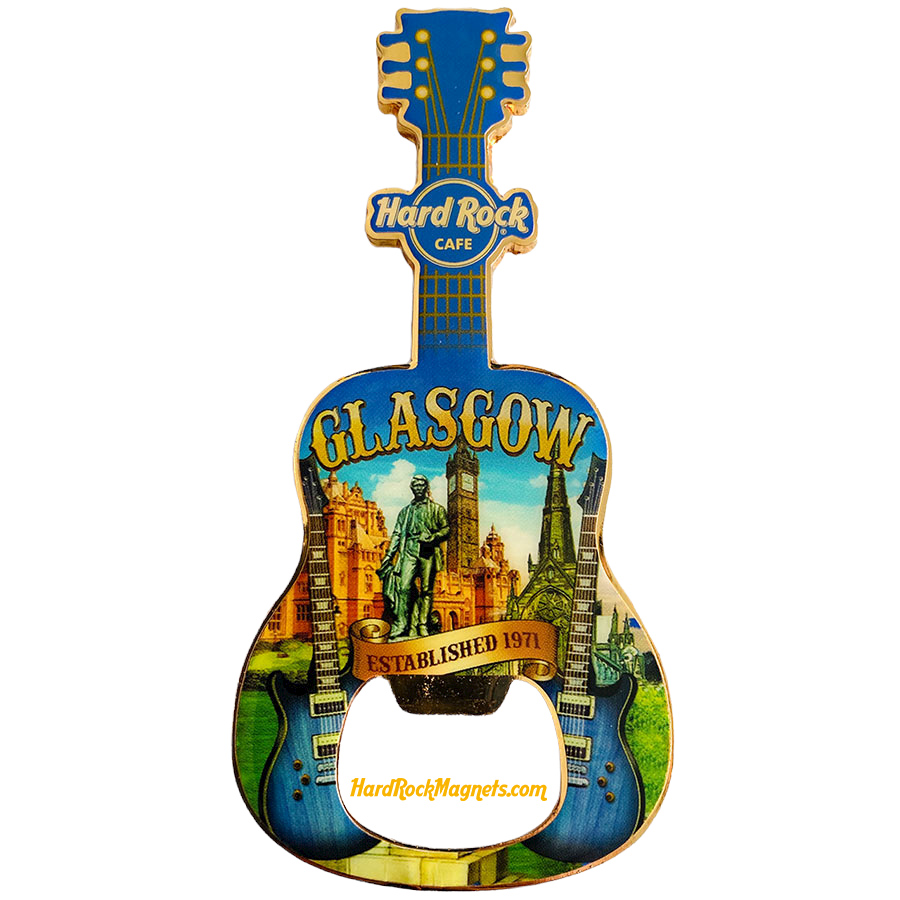 Hard Rock Cafe Glasgow V+ Bottle Opener Magnet No. 2 (V16 version)