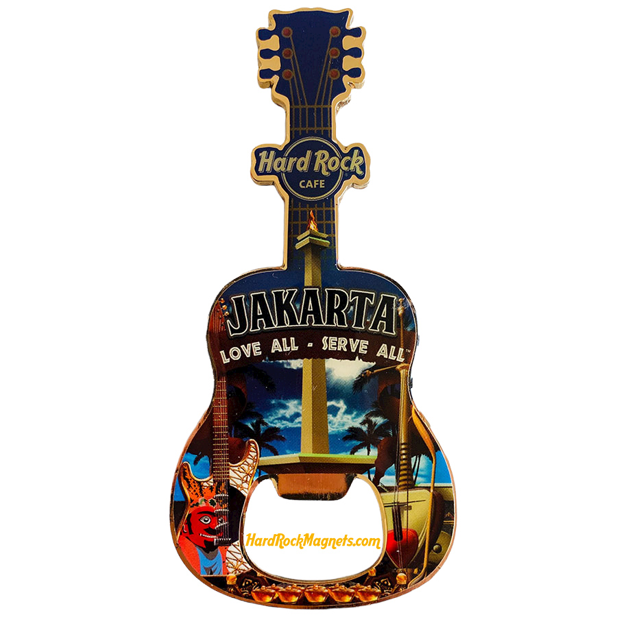 Hard Rock Cafe Jakarta V+ Bottle Opener Magnet No. 2