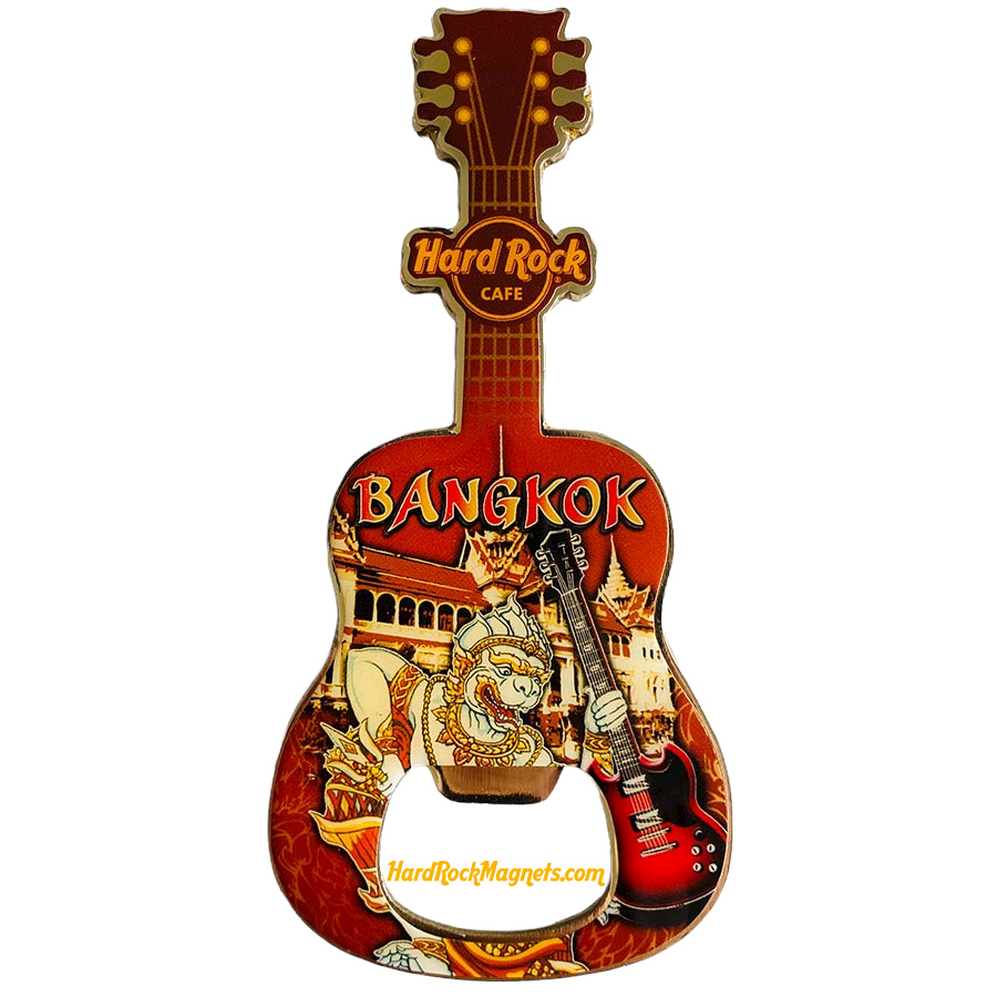Hard Rock Cafe Bangkok V+ Bottle Opener Magnet No. 3 (red version)