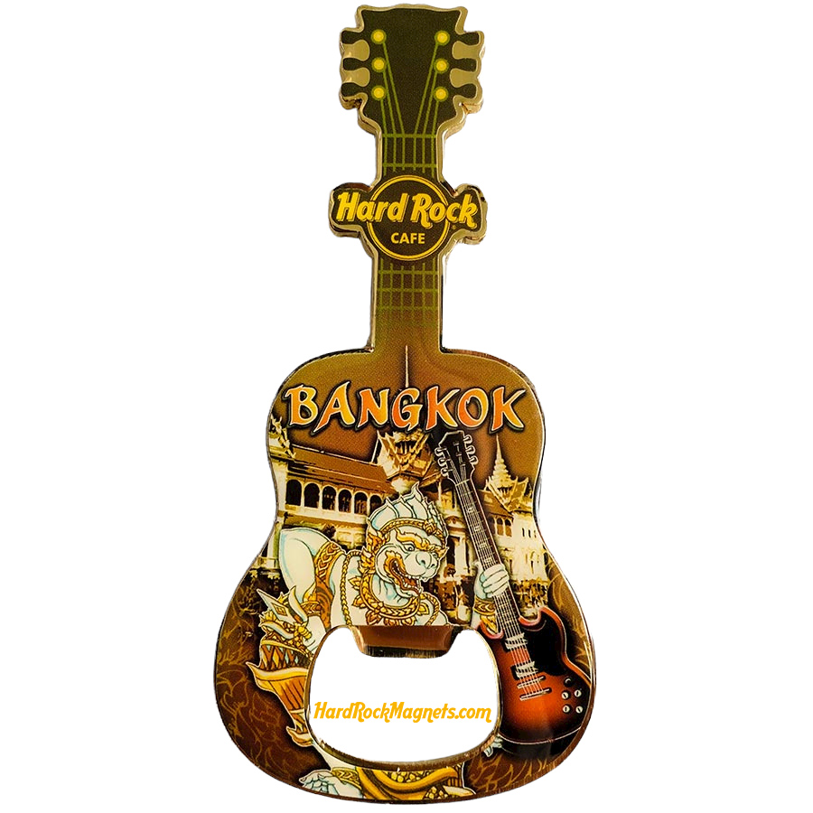 Hard Rock Cafe Bangkok V+ Bottle Opener Magnet No. 4 (brown version)