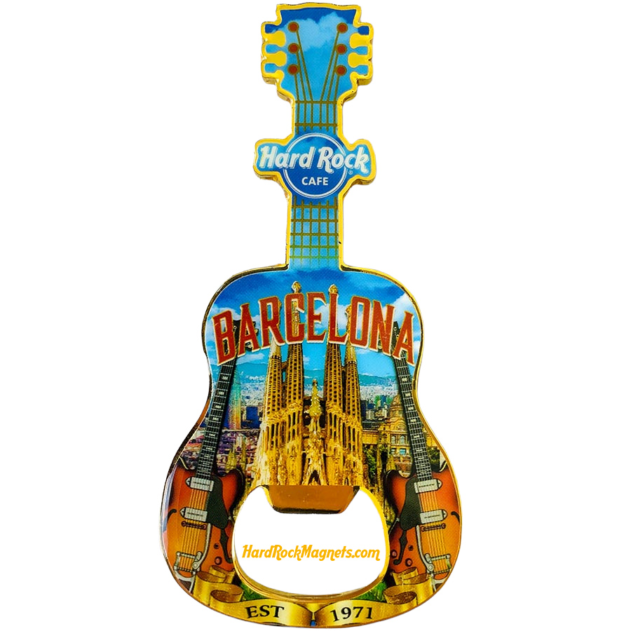 Hard Rock Cafe Barcelona V+ Bottle Opener Magnet No. 3 (V16 version)
