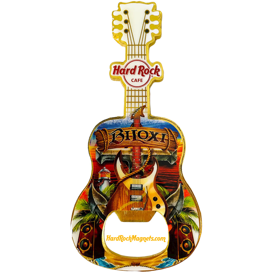 Hard Rock Cafe Biloxi V+ Bottle Opener Magnet No. 3