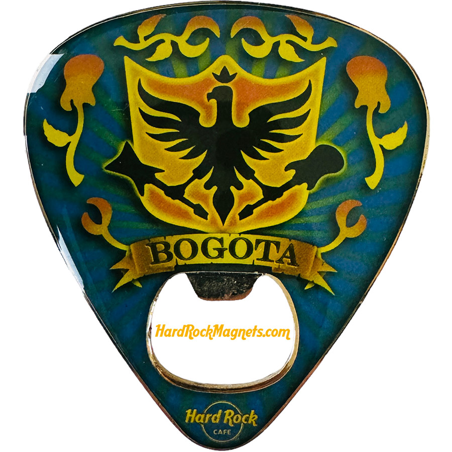 Hard Rock Cafe Bogota Guitar Pick Bottle Opener Magnet