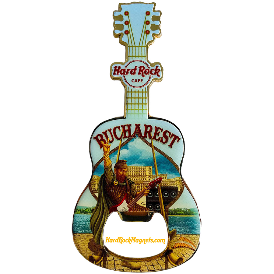 Hard Rock Cafe Bucharest V+ Bottle Opener Magnet No. 1