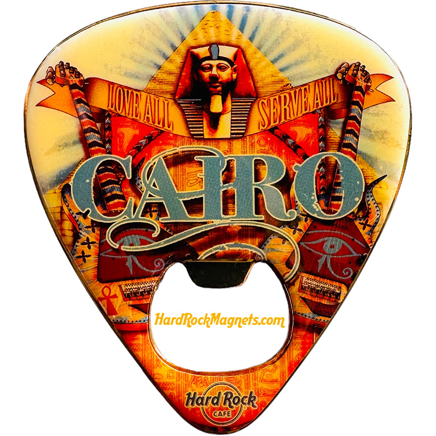 Hard Rock Cafe Cairo Guitar Pick Bottle Opener Magnet