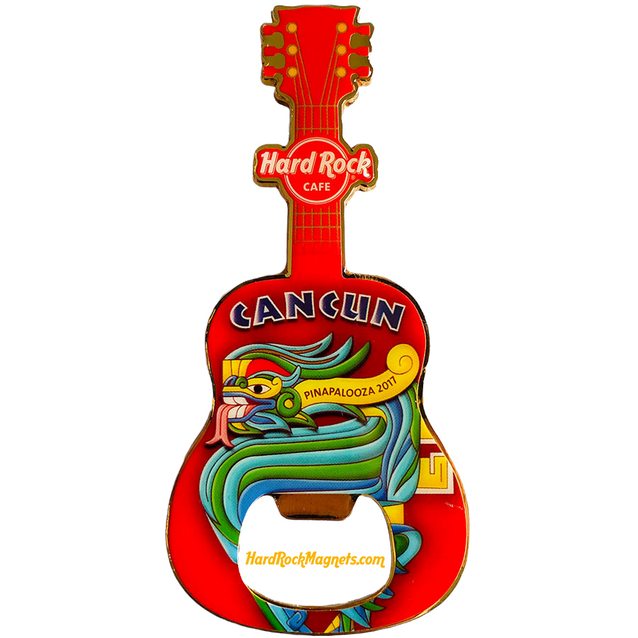 Hard Rock Cafe Cancun V+ Bottle Opener Magnet No. 3