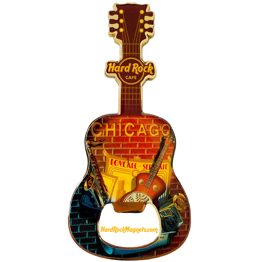 Hard Rock Cafe Chicago V+ Bottle Opener Magnet No. 2 (V13 version)
