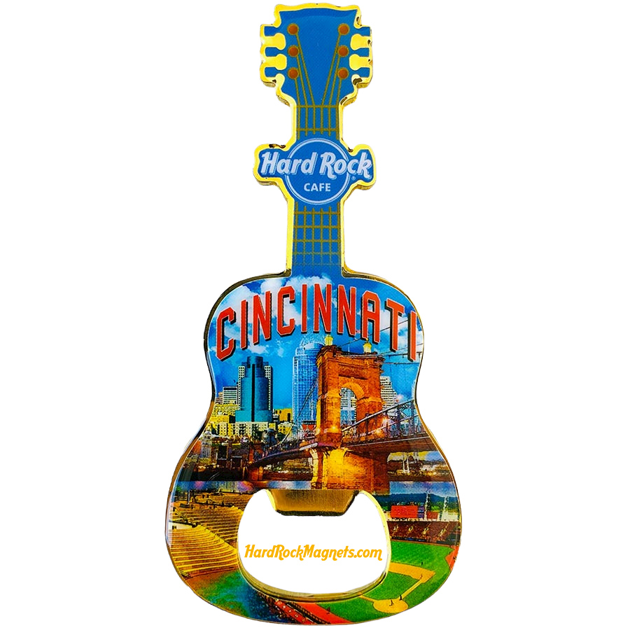 Hard Rock Cafe Cincinnati V+ Bottle Opener Magnet No. 1