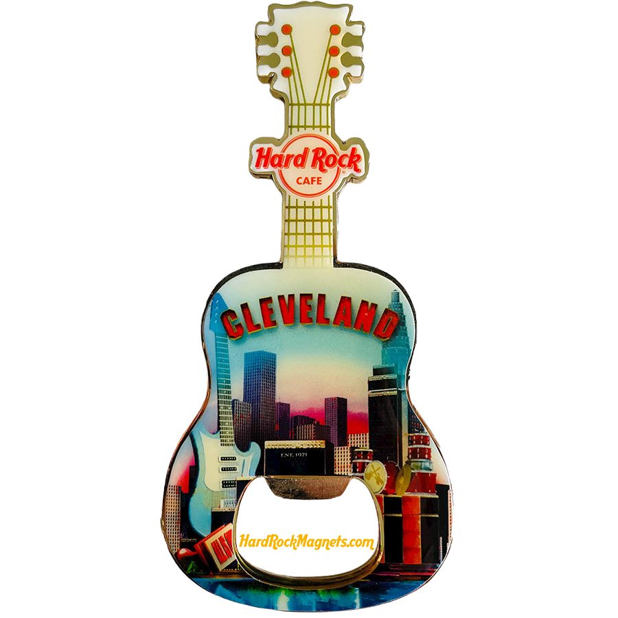 Hard Rock Cafe Cleveland V+ Bottle Opener Magnet No. 1 (V8 version)