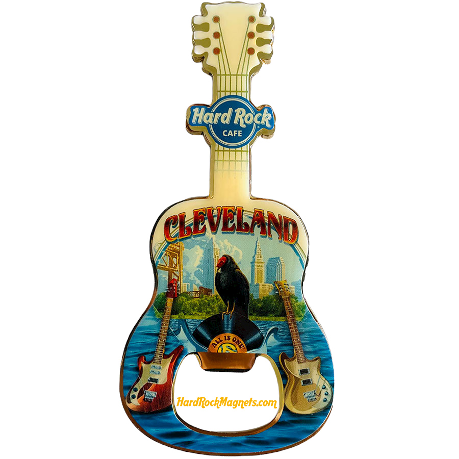 Hard Rock Cafe Cleveland V+ Bottle Opener Magnet No. 2