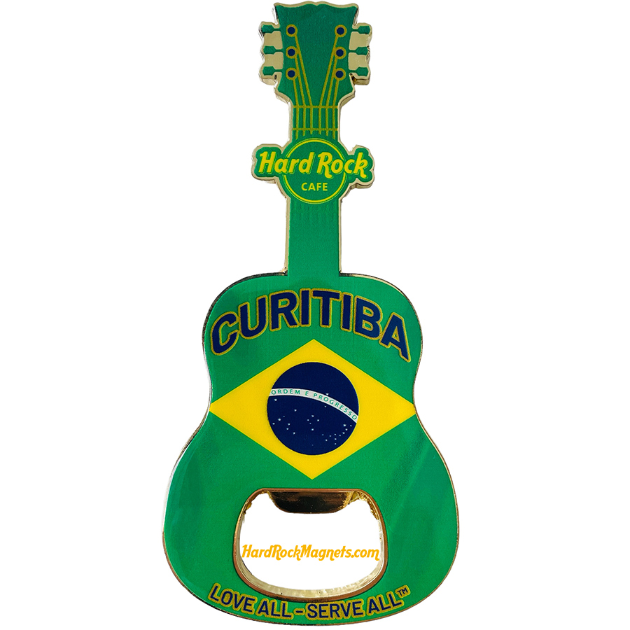 Hard Rock Cafe Curitiba V+ Bottle Opener Magnet No. 3 (Flag Version No. 2)