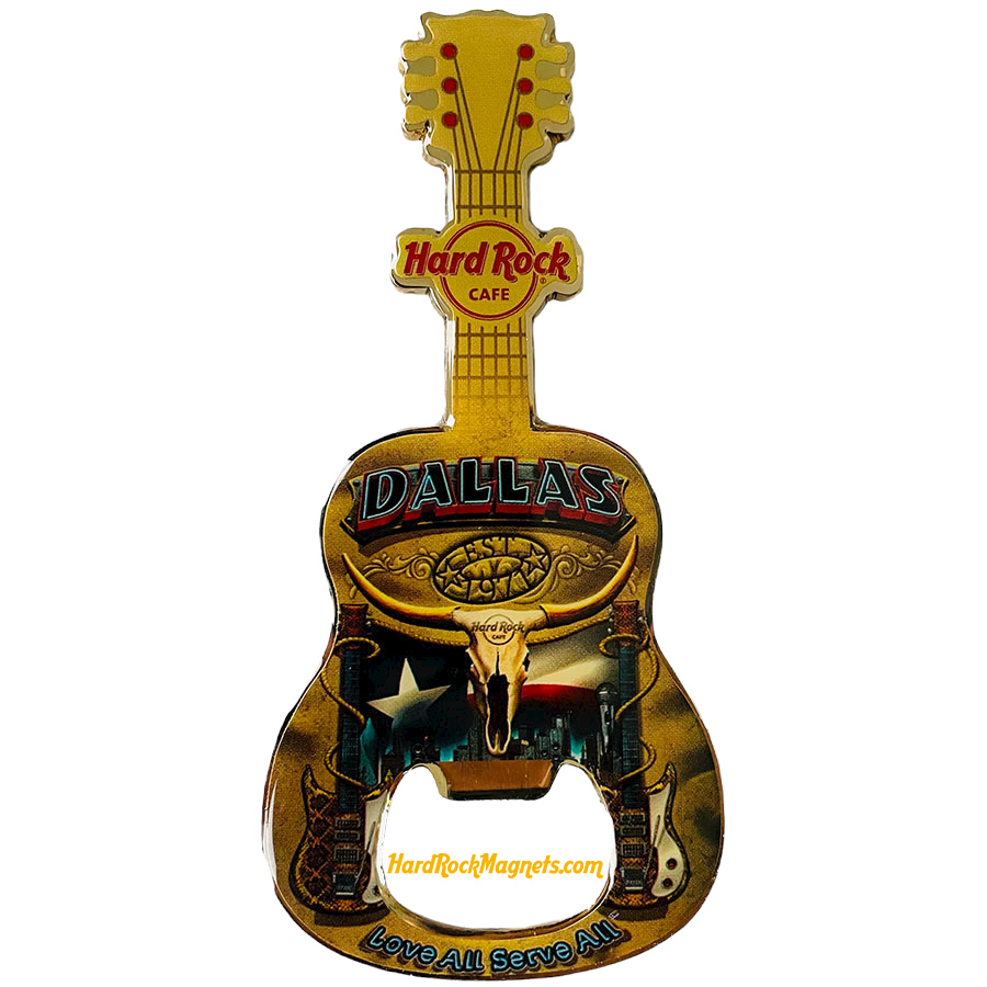 Hard Rock Cafe Dallas V+ Bottle Opener Magnet No. 2