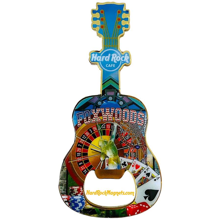 Hard Rock Cafe Foxwoods V+ Bottle Opener Magnet No. 4 (V20 version)