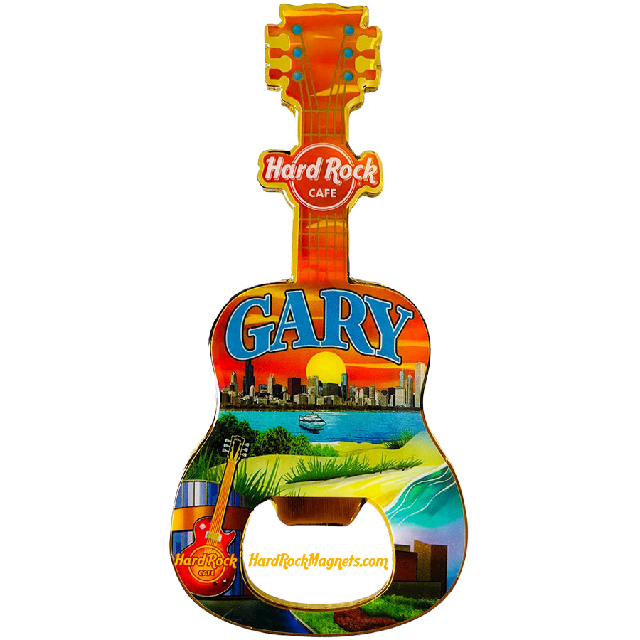 Hard Rock Cafe Gary Northern Indiana V+ Bottle Opener Magnet No. 1