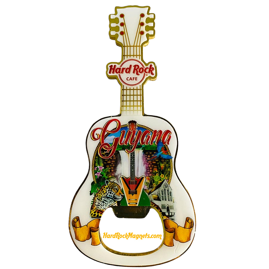 Hard Rock Cafe Guyana V+ Bottle Opener Magnet No. 1