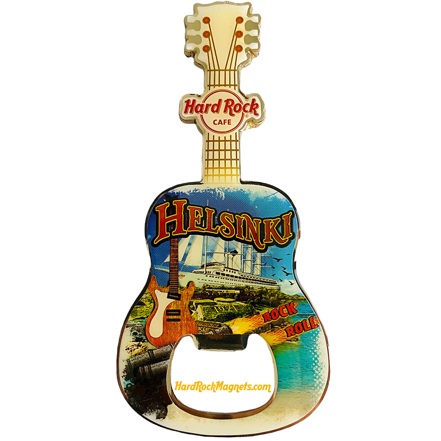 Hard Rock Cafe Helsinki V+ Bottle Opener Magnet No. 4