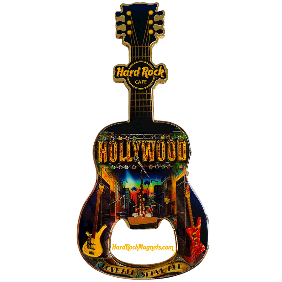 Hard Rock Cafe Hollywood Blvd. V+ Bottle Opener Magnet No. 1 (V11 version)