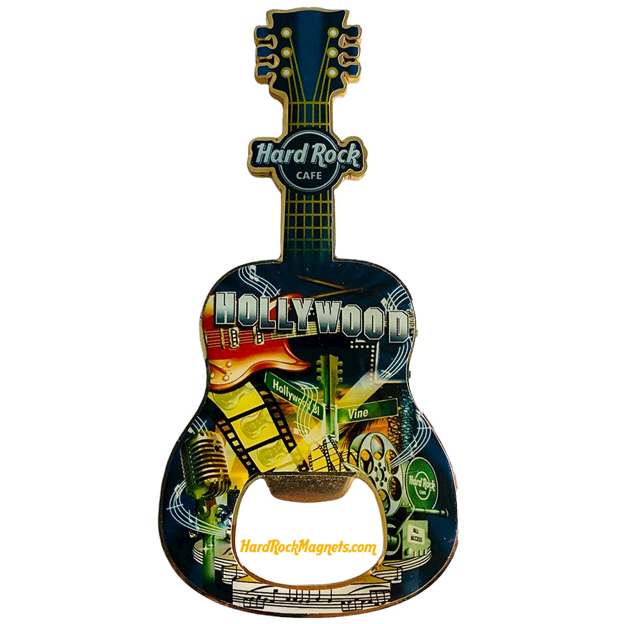 Hard Rock Cafe Hollywood Blvd. V+ Bottle Opener Magnet No. 2
