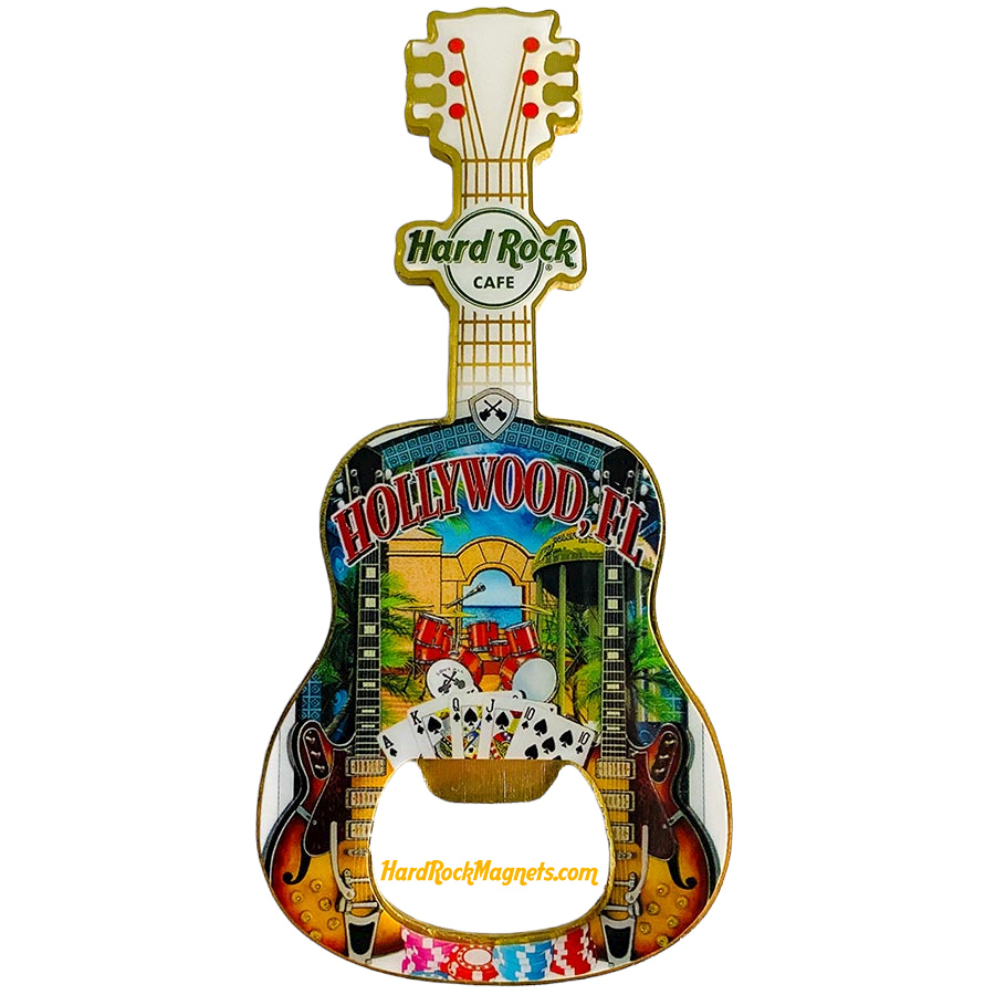 Hard Rock Cafe Hollywood, FL V+ Bottle Opener Magnet No. 4 (V17 version)