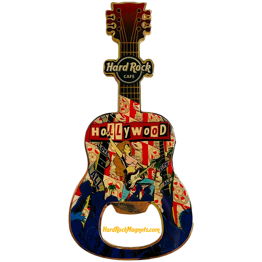 Hard Rock Cafe Hollywood UCW V+ Bottle Opener Magnet No. 1