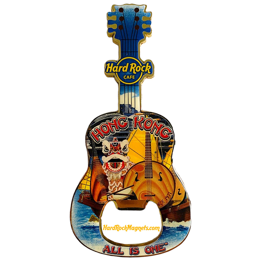 Hard Rock Cafe Hong Kong V+ Bottle Opener Magnet No. 1