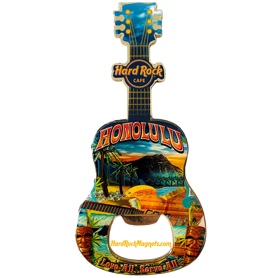 Hard Rock Cafe Honolulu V+ Bottle Opener Magnet No. 1 (V8 version)