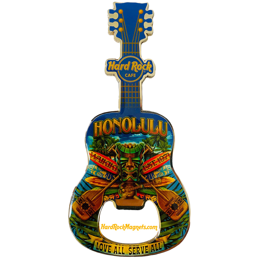 Hard Rock Cafe Honolulu V+ Bottle Opener Magnet No. 2 (V12 version)