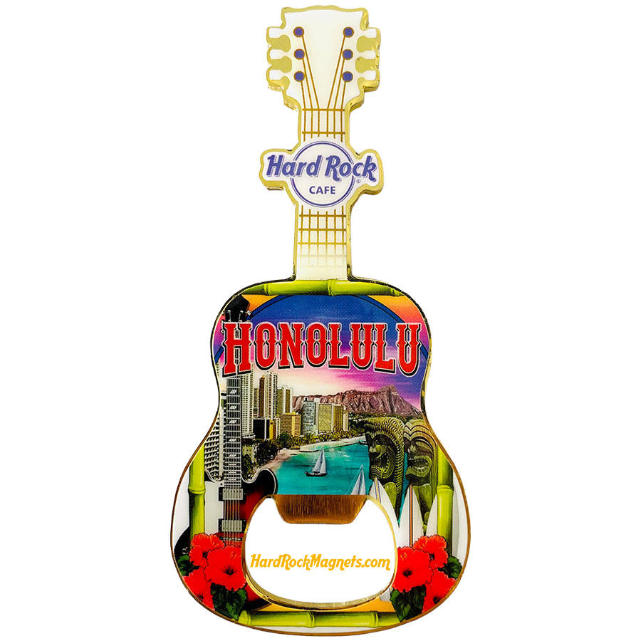 Hard Rock Cafe Honolulu V+ Bottle Opener Magnet No. 6