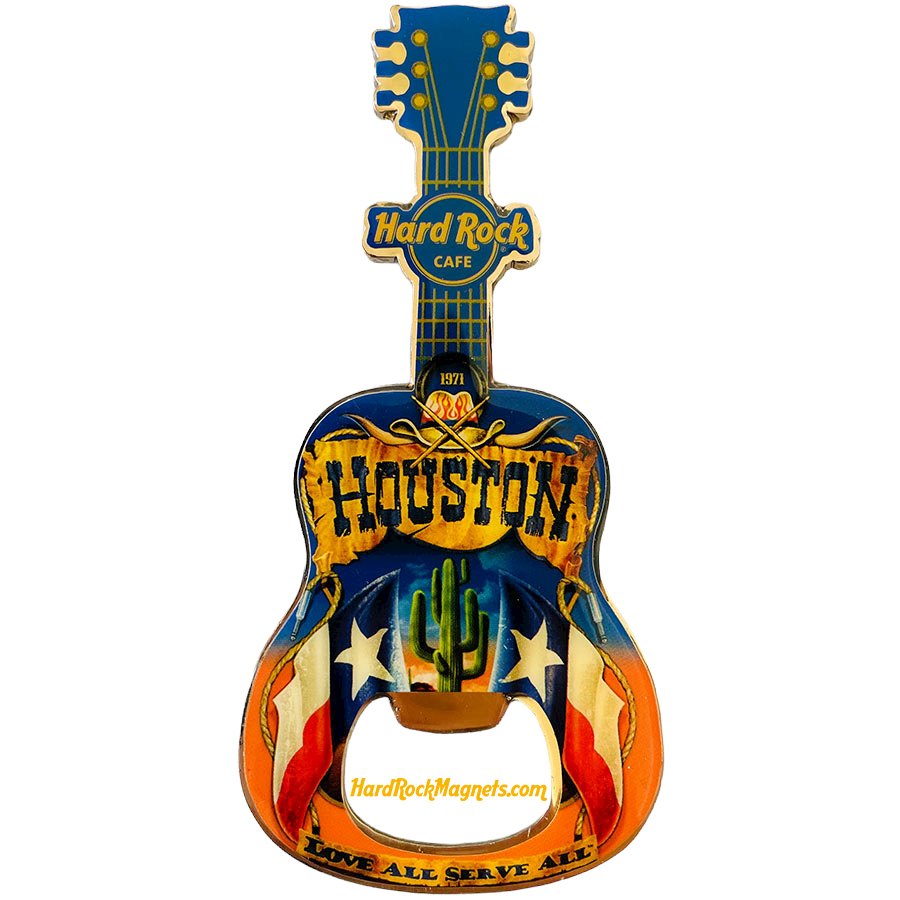 Hard Rock Cafe Houston V+ Bottle Opener Magnet No. 2