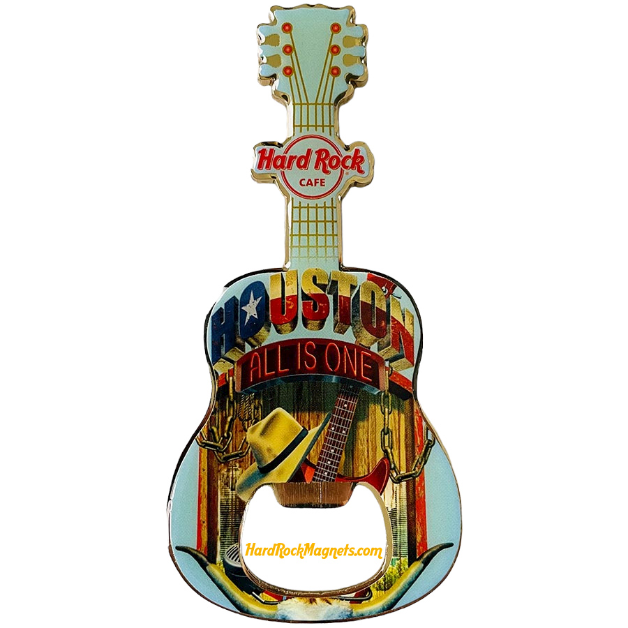 Hard Rock Cafe Houston V+ Bottle Opener Magnet No. 4 (V13 version)
