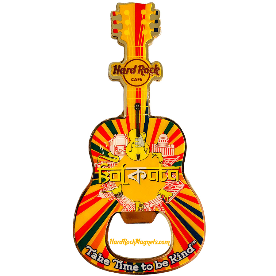 Hard Rock Cafe Kolkata V+ Bottle Opener Magnet No. 1