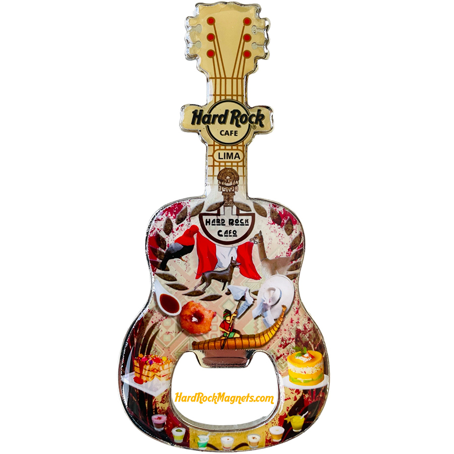Hard Rock Cafe Lima V+ Bottle Opener Magnet No. 5 (Silver Version)