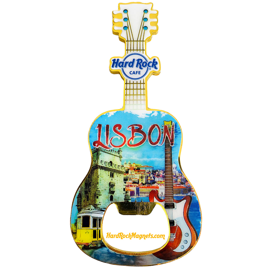 Hard Rock Cafe Lisbon V+ Bottle Opener Magnet No. 3