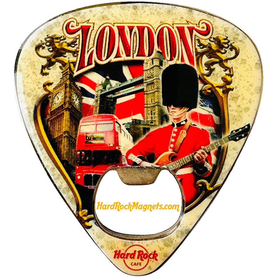 Hard Rock Cafe London Guitar Pick Bottle Opener Magnet