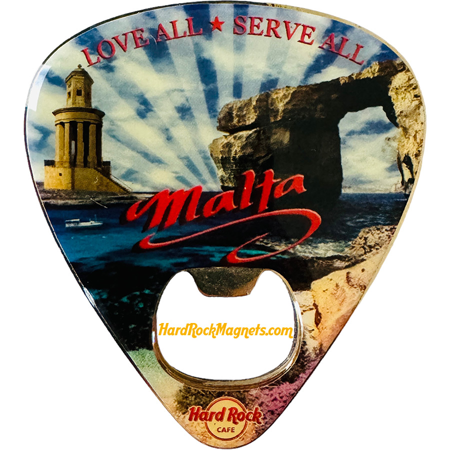 Hard Rock Cafe Malta Guitar Pick Bottle Opener Magnet