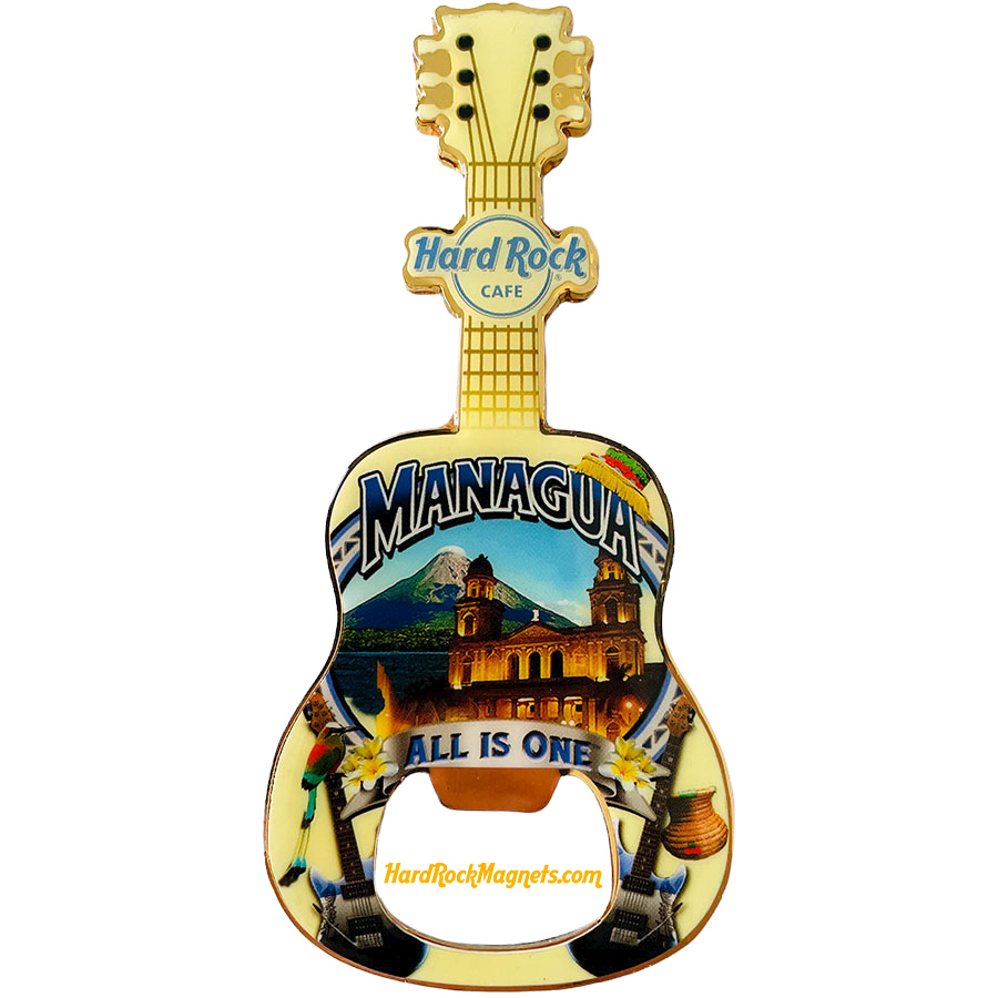 Hard Rock Cafe Managua V+ Bottle Opener Magnet No. 1