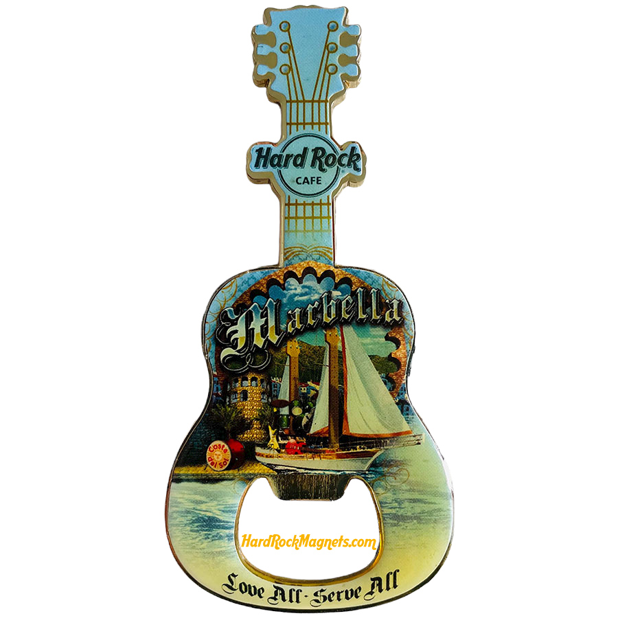 Hard Rock Cafe Marbella V+ Bottle Opener Magnet No. 1