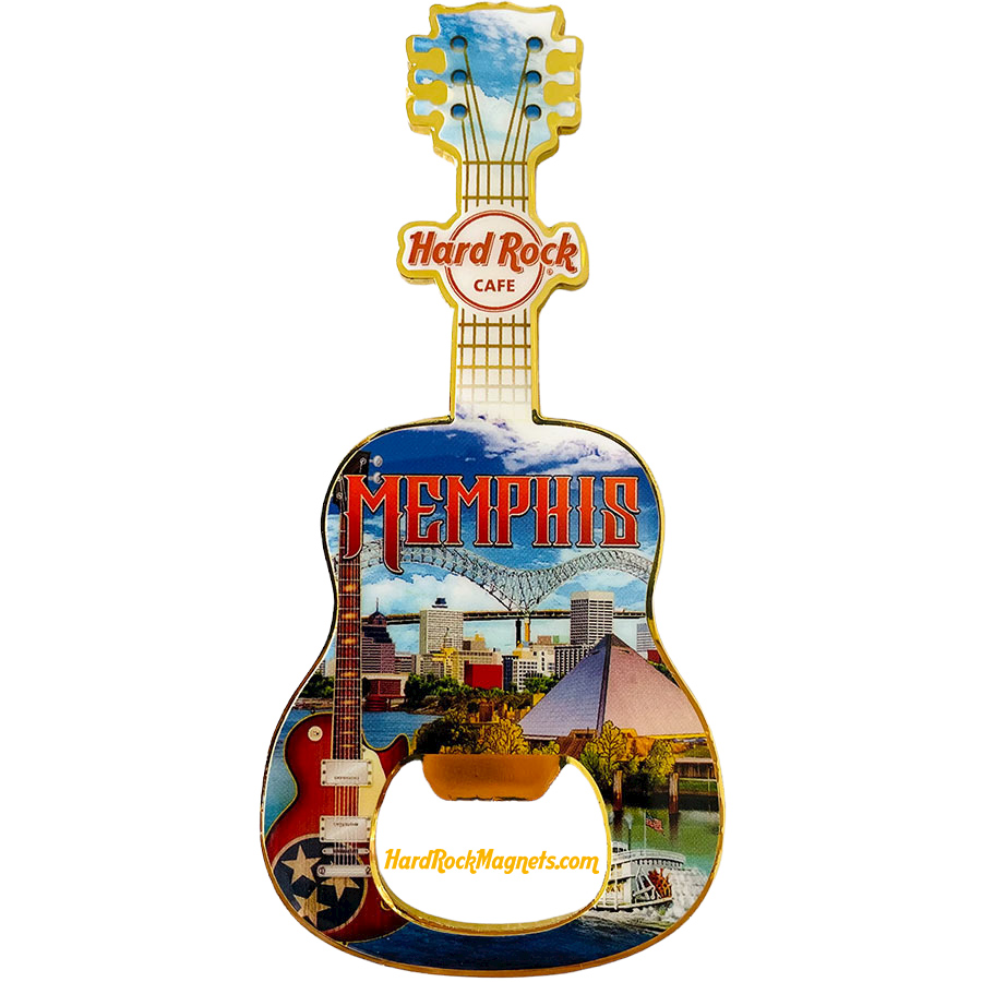 Hard Rock Cafe Memphis V+ Bottle Opener Magnet No. 3