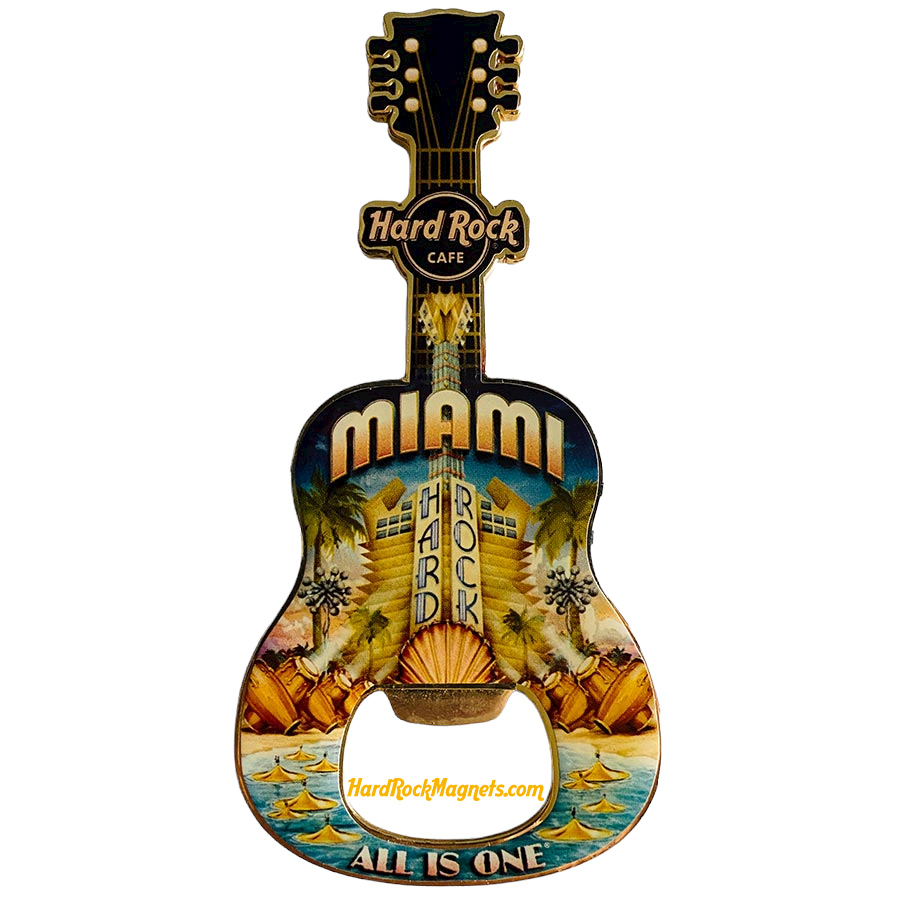 Hard Rock Cafe Miami V+ Bottle Opener Magnet No. 1
