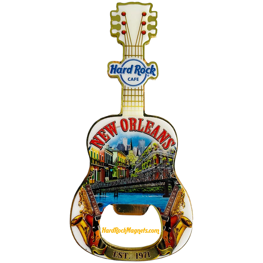 Hard Rock Cafe New Orleans V+ Bottle Opener Magnet No. 4