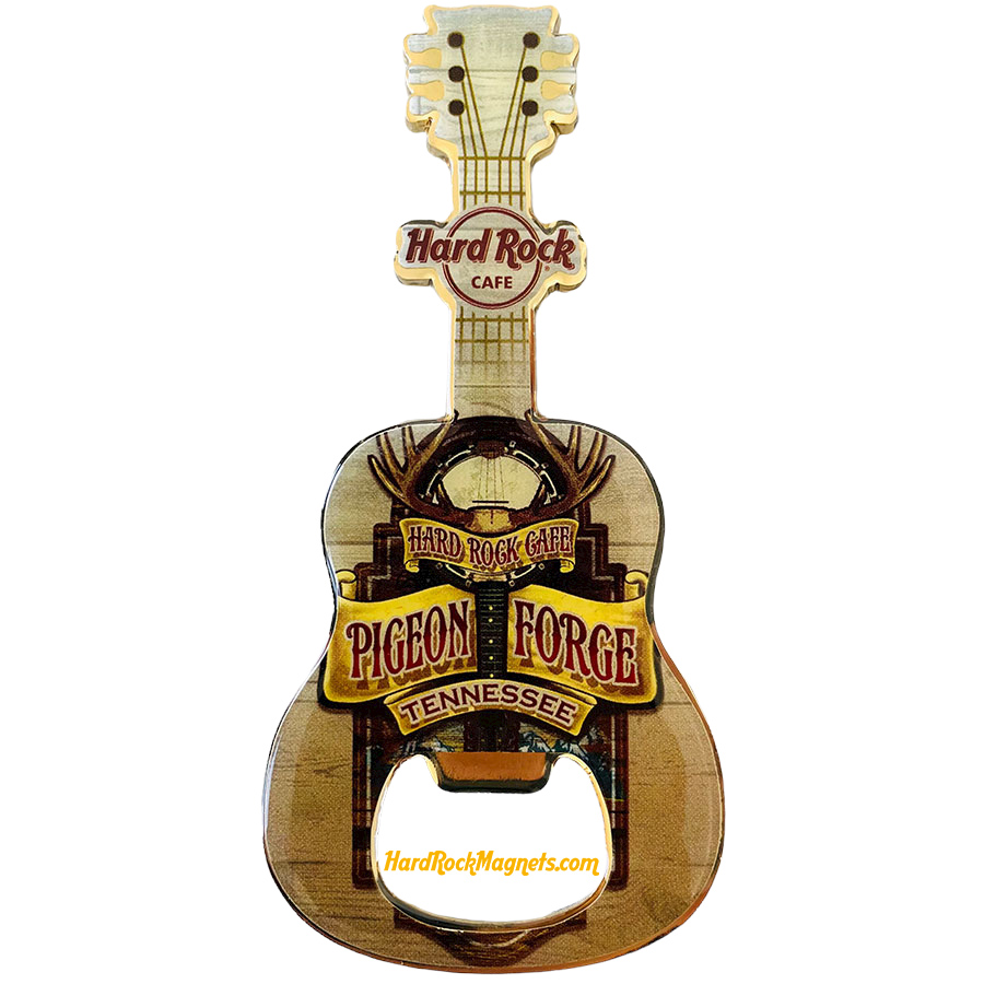 Hard Rock Cafe Pigeon Forge Bottle Opener Magnet No. 2 (V14 version) - Brown Version
