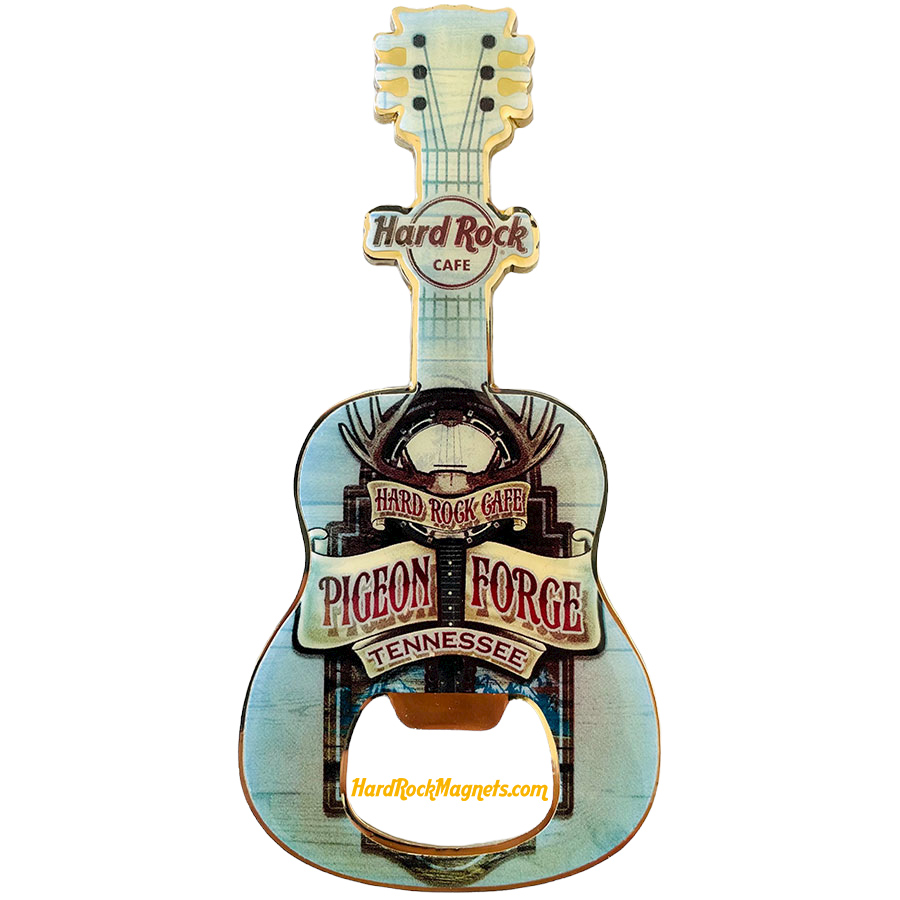 Hard Rock Cafe Pigeon Forge V+ Bottle Opener Magnet No. 2 (V14 version) - Blue version