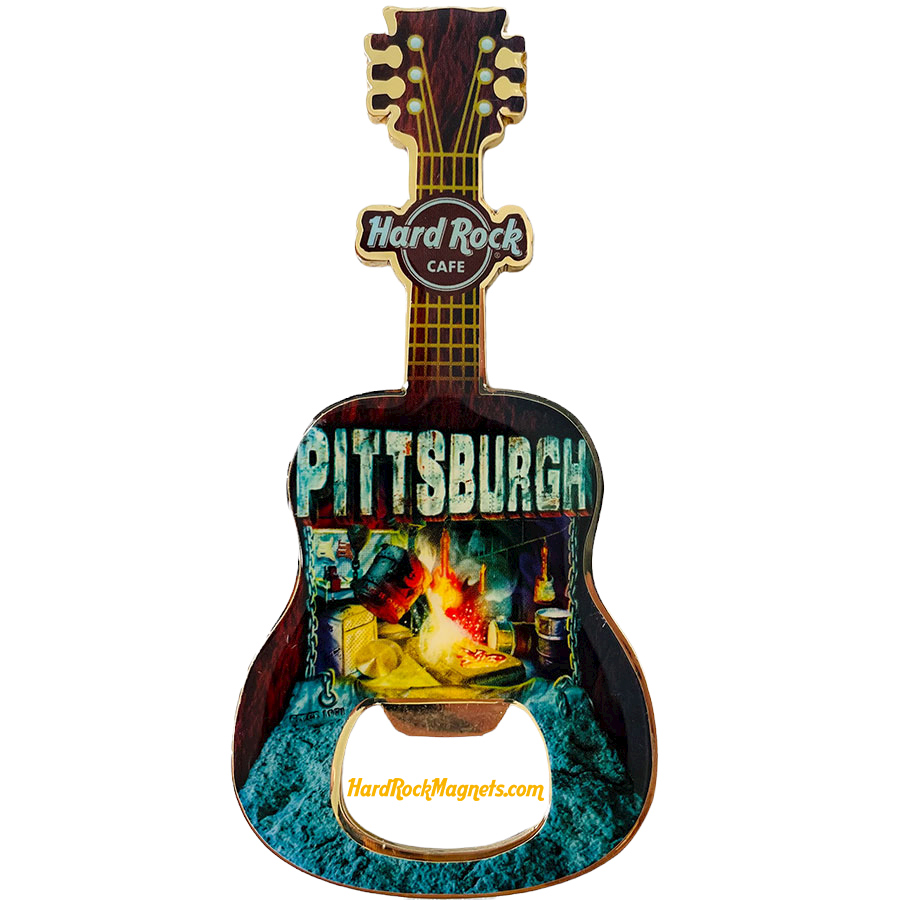 Hard Rock Cafe Pittsburgh V+ Bottle Opener Magnet No. 1
