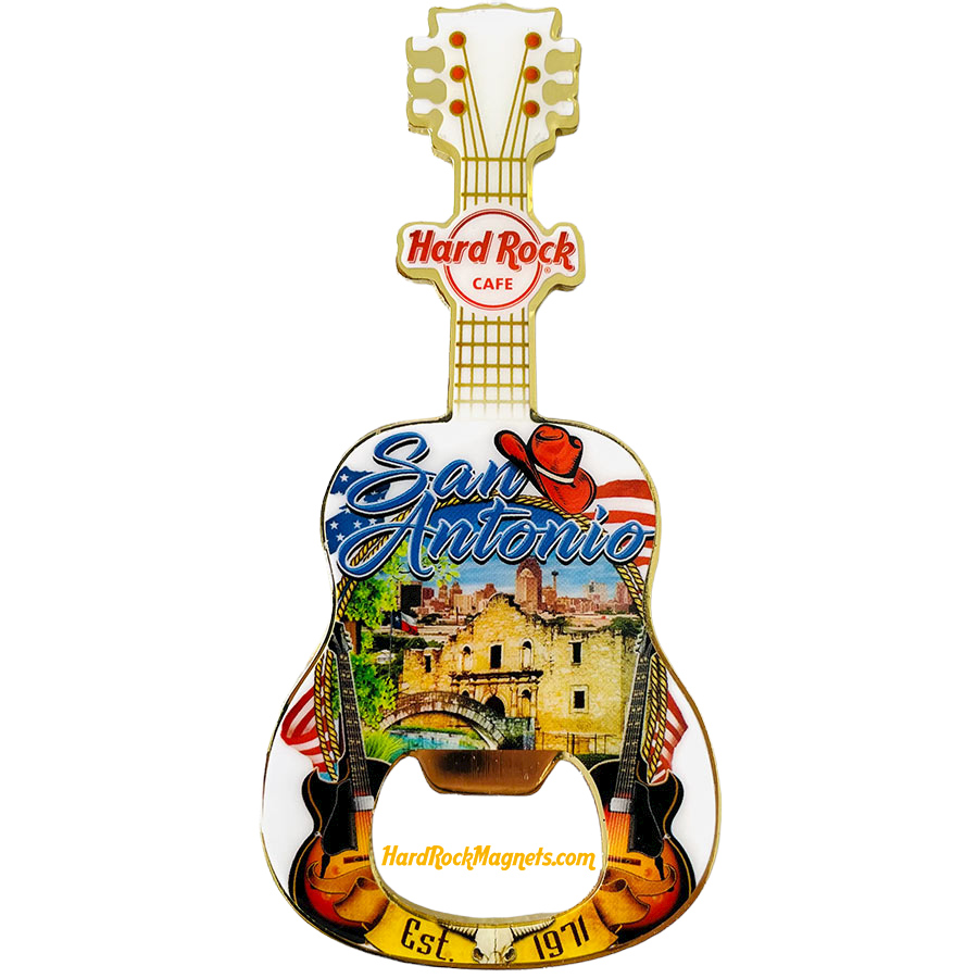 Hard Rock Cafe San Antonio V+ Bottle Opener Magnet No. 5 (V17 version)