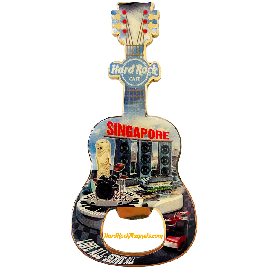 Hard Rock Cafe Singapore V+ Bottle Opener Magnet No. 1
