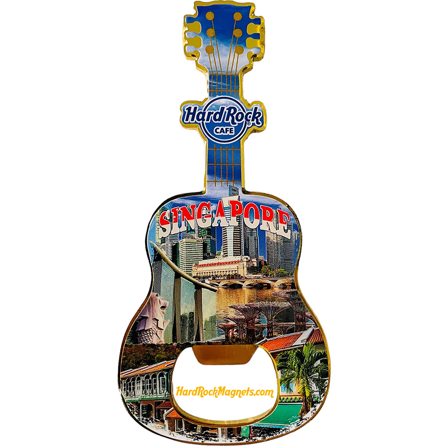 Hard Rock Cafe Singapore V+ Bottle Opener Magnet No. 6