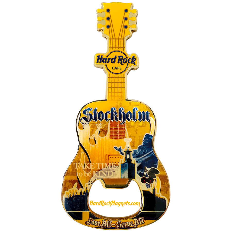 Hard Rock Cafe Stockholm V+ Bottle Opener Magnet No. 1
