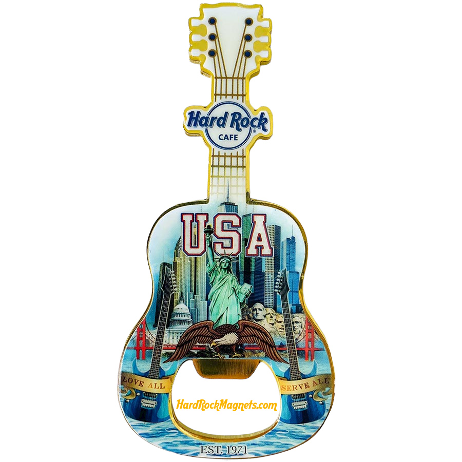Hard Rock Cafe USA Online V+ Bottle Opener Magnet No. 1
